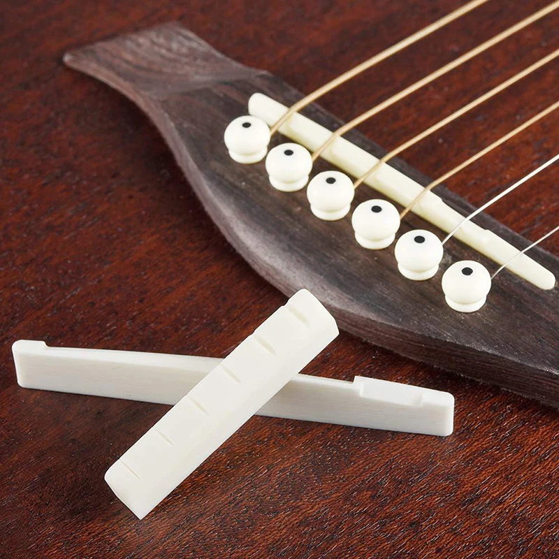 String Guitar Bone Guitar Bridge Pin Saddle Nut Ivory Acoustic Guitar Accessories Cattle Tongue Tailpiece Tremolo