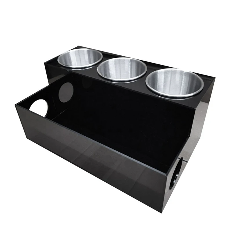 

PORK-Hair Tool Organizer Acrylic Countertop Hair Dryer And Styling Holder Makeup Toiletries Vanity Storage Stand With Cups