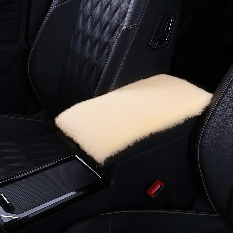 Soft Furry Polyester Armrest Box Pad Cover Center Console Box Armrest Pad Cushion Women  Accessories Universal Fit