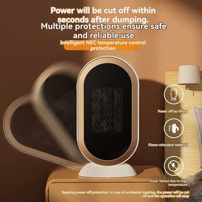 【SIMPLE】Mini Heater 1200W Portable-Fast Heating, Quiet Operation, Safety EU Plug Design For Home And Feature For Office Use