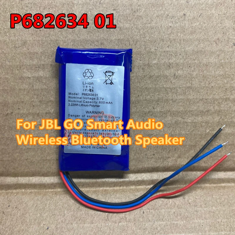 

New Original P682634 01 600mAh 3 Wires Battery For JBL Go BLK FF Smart Audio Wireless Bluetooth Speaker Batterie AKKU