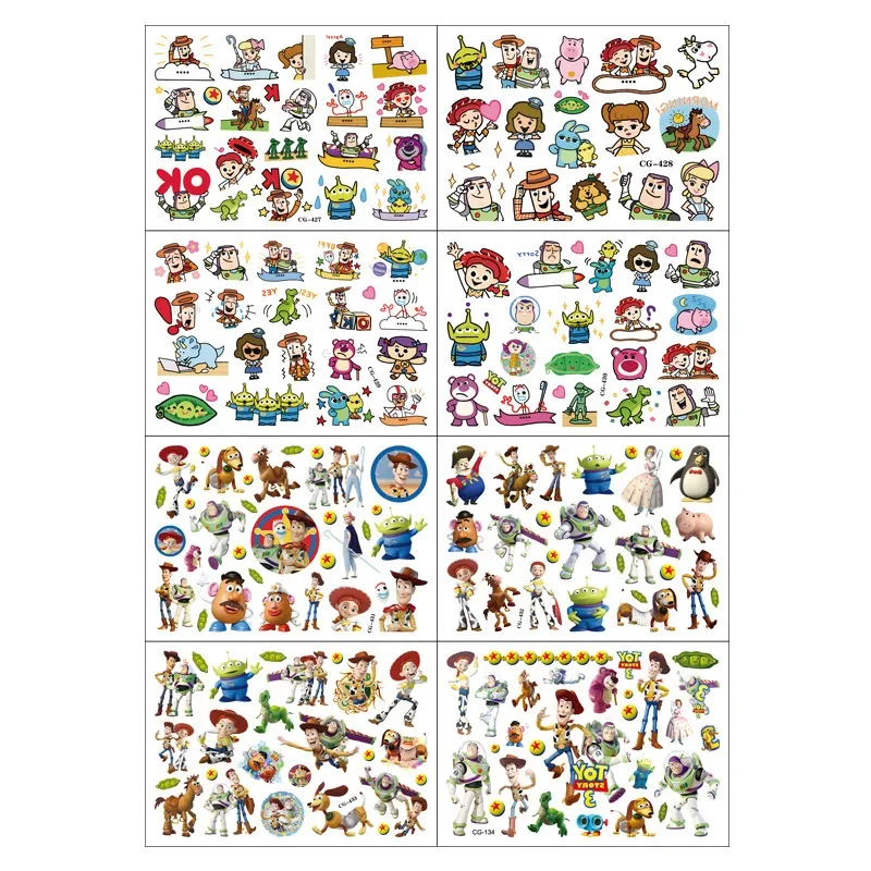 Toy story tatuagem adesivos à prova dwaterproof água bonito adesivo anime festa de aniversário suprimentos decoração para crianças recompensa brinquedo presente de natal