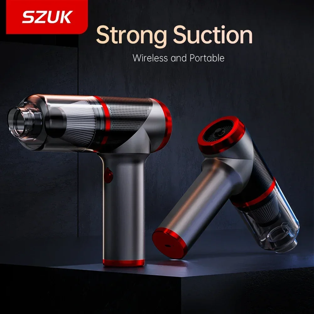 SZUK Mini Car Vacuum Cleaner Wireless Handheld Strong Suction Cleaning Machine Portable Cleaner for Car Home and keyboard