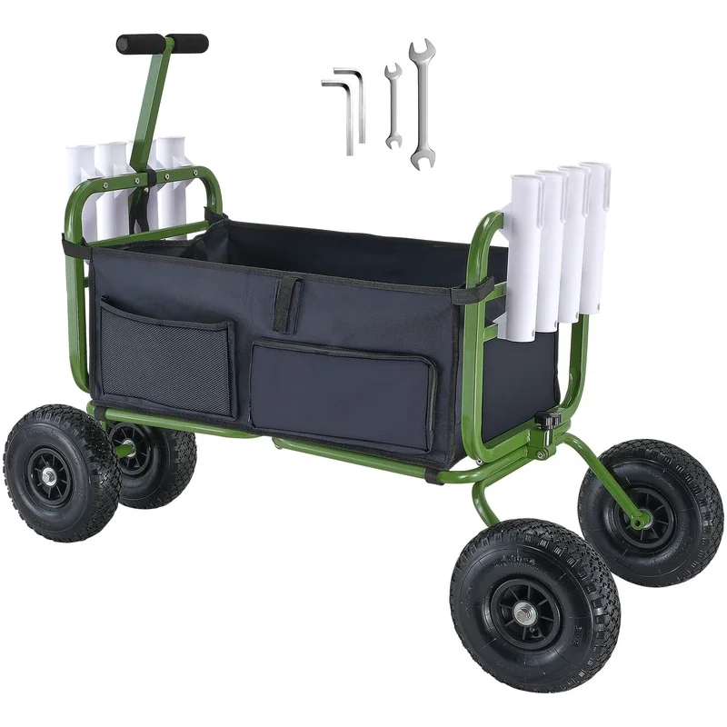 300lbs Beach Fishing Cart Fish Marine Foldable Cart with Four 11