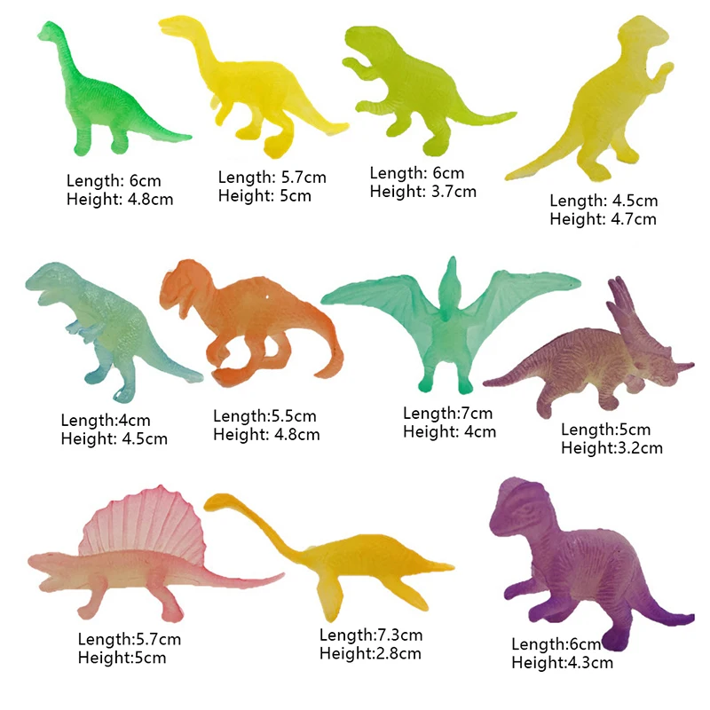 Mini Dinosaurs Toys Luminous Dinosaur Toy Glow In Dark Dino Figures Dinosaur Party Favors Supplies Gift for Kid Toddler Boy Girl