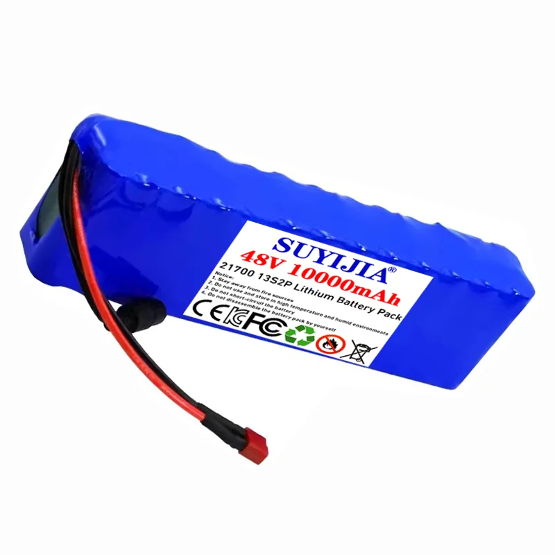 21700 13S2P 48V 10Ah 21700 electric vehicle lithium battery pack 1000W high power battery suitable for 48V scooters and bicycles