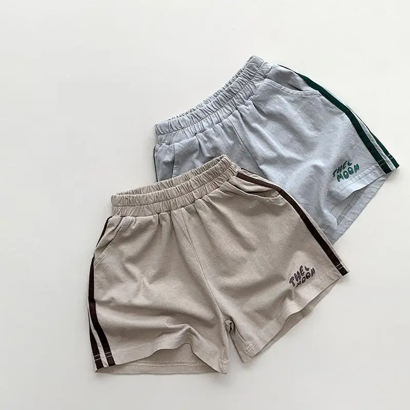 

Children Shorts 2024 Summer New Boys Versatile Letter Casual Pants Toddler Girls Loose Knitted Shorts Kids Thin Cotton Clothes