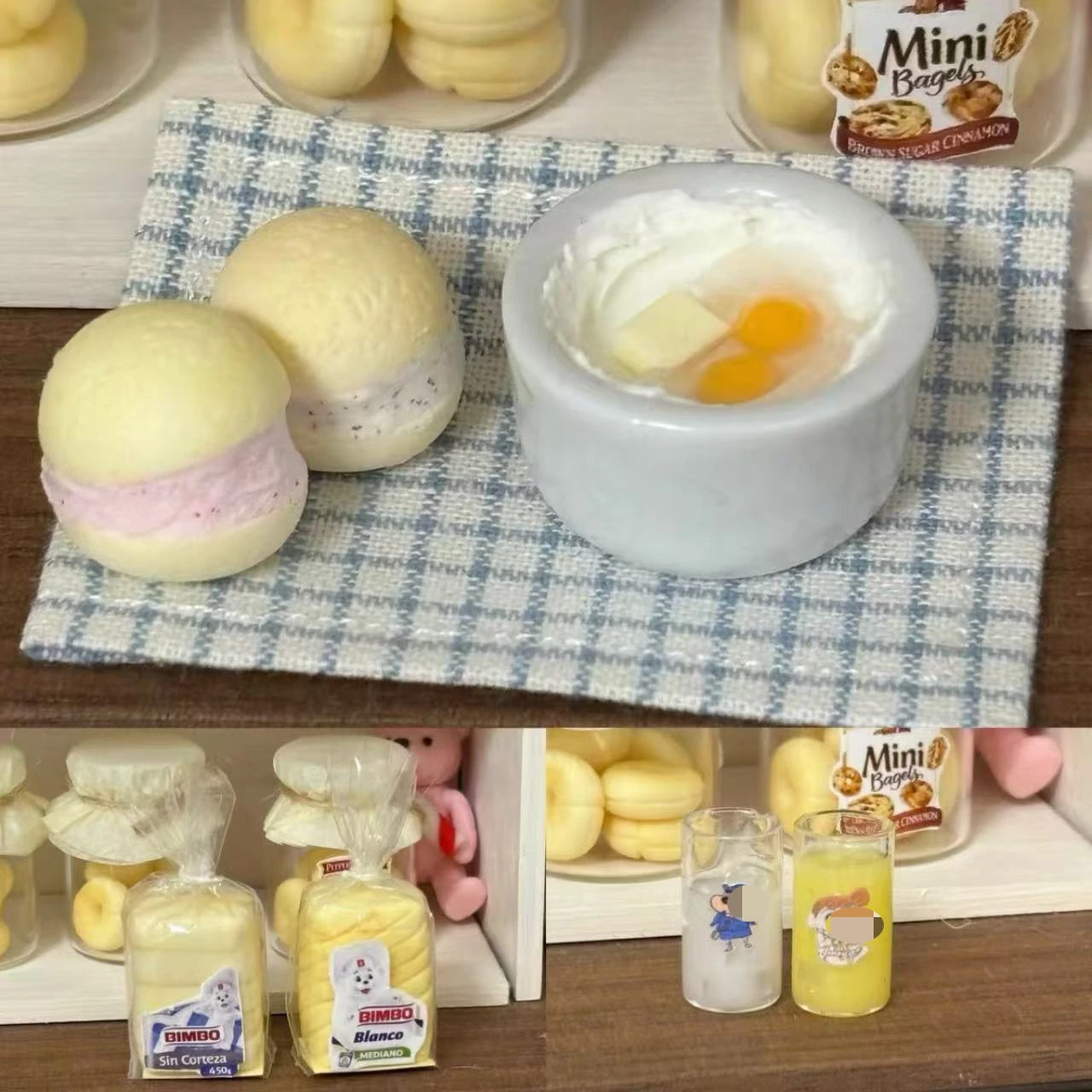 Miniature Doll Food Clay Toy Blythe Donut Bread Drink Bottle Mini Kitchen Simulation Cookie Jar Moldle Bjd Doll Shooting Props