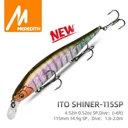 MEREDITH ITO SHINER-115SP Excellent Weight System Top Fishing Lures Minnow Wobbler Quality Fishing Tackle Hooks For Fishing