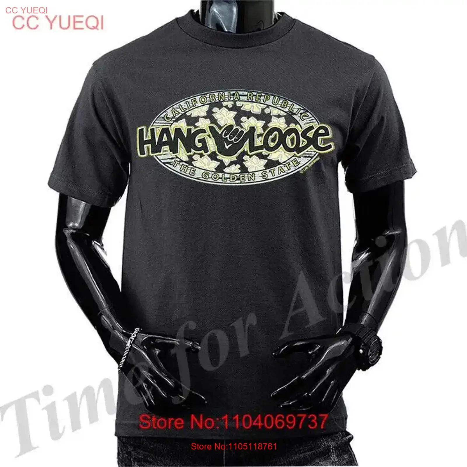 Свободная футболка Golden State California Republic Cali Hang, винтажная стираная универсальная уличная одежда, повседневная, удобная, дышащая