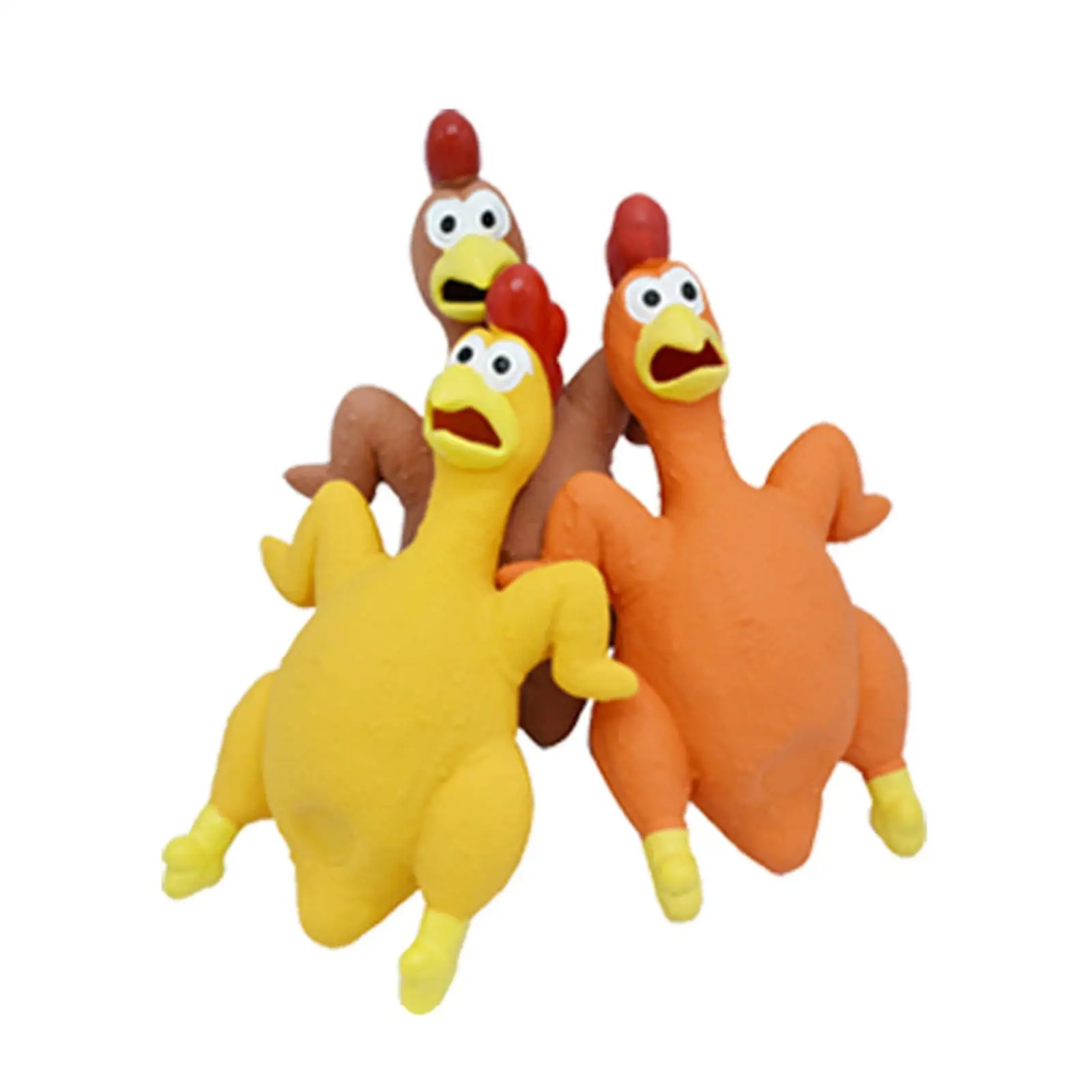 Screaming Chicken Toy Beach Games Family Game Outdoor Games 12x21cm Funny Novelty Backyard Games Sturdy Rubber Rubber Chicken