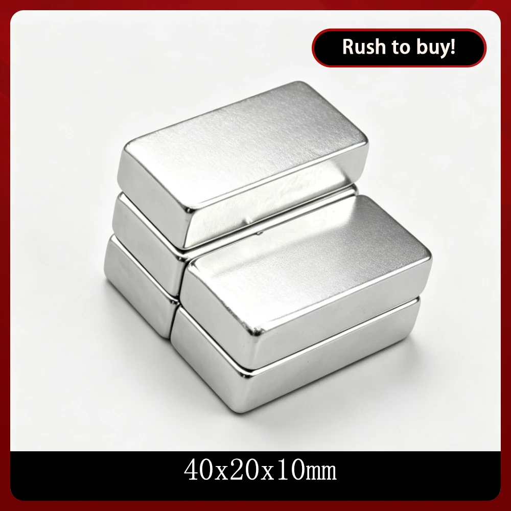 40x20x10 Quadrate Powerful Magnets Strip DIY Permanent Magnetic 40x20x10mm Super Powerful Neodymium Magnet 40*20*10 mm