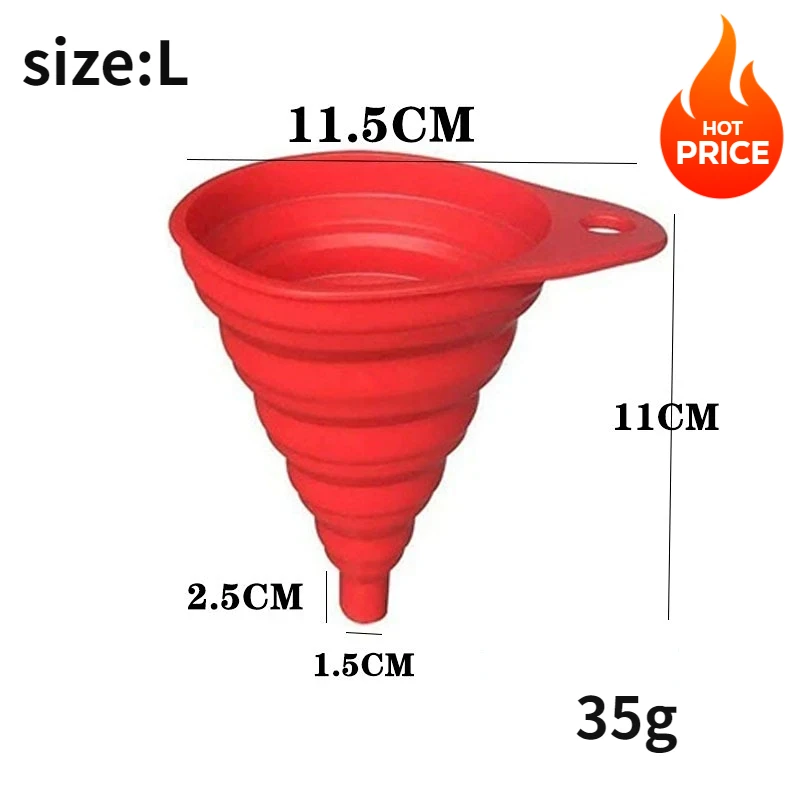 Silicone Engine Oil Funnel - Foldable, Anti-Splash, Universal & Portable for Car Maintenance