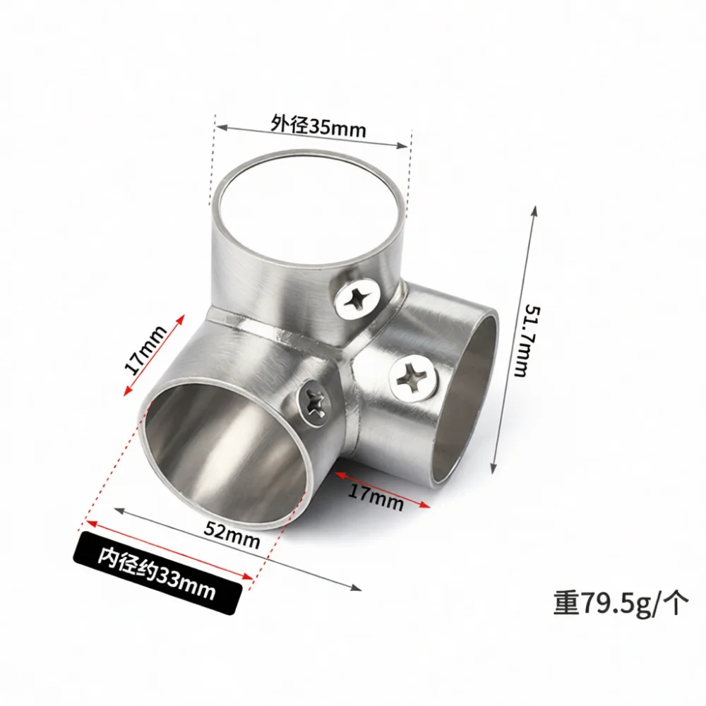 Adjustable Stainless Steel Pipe Connector Industrial Tube Fitting Straight Elbow T Joint Fastener For Storage Rack 25mm