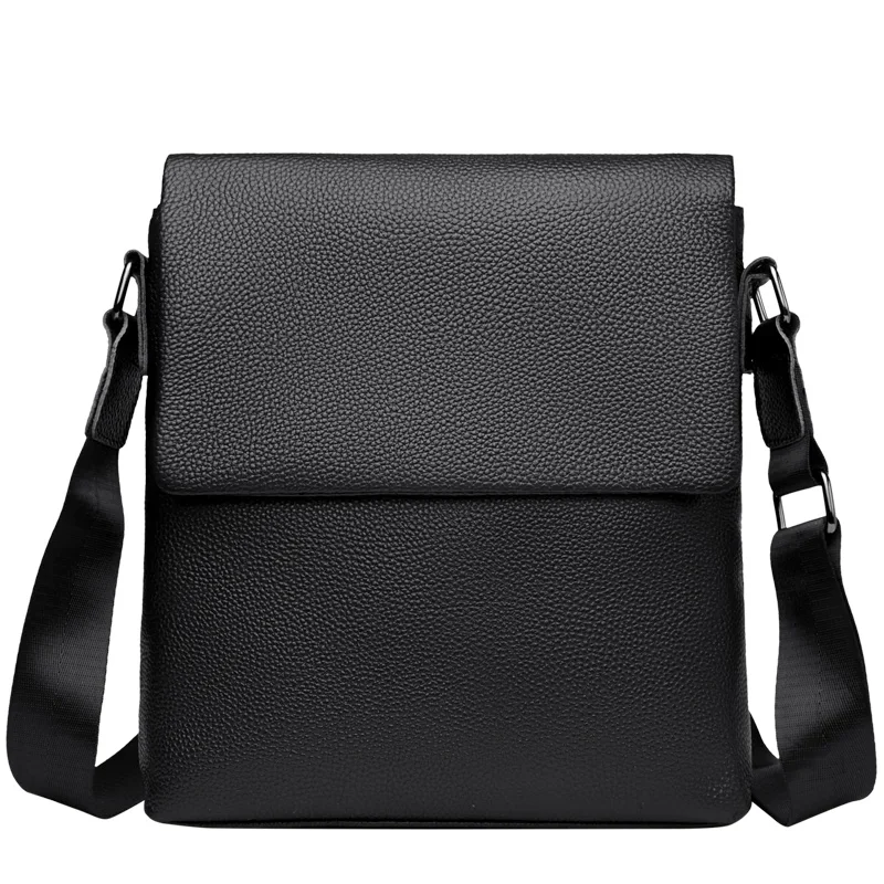 Genuine leather cowhide men's solid color business shoulder bags crossbody bags sacoche homme bolsos para hombre bags for man