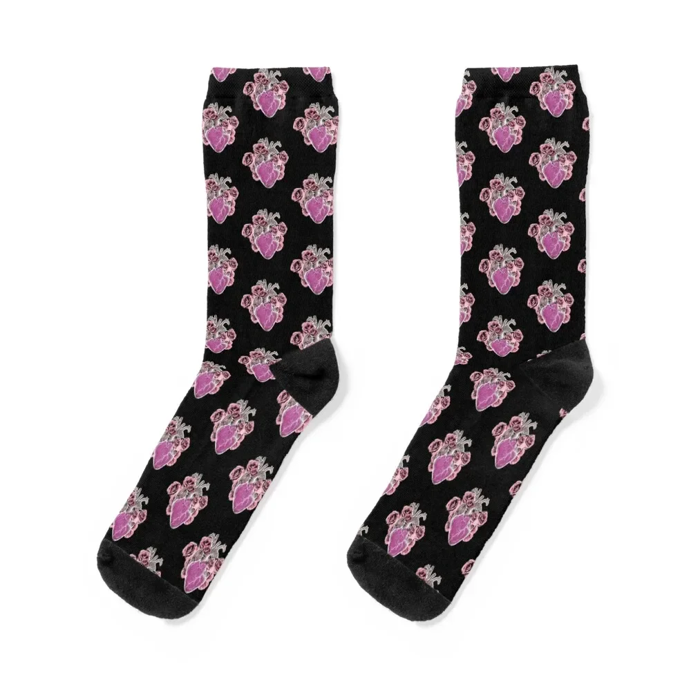 

Pink roses Bloom Floral Heart Human Anatomy flowers Socks Men's Run Women Socks Men's