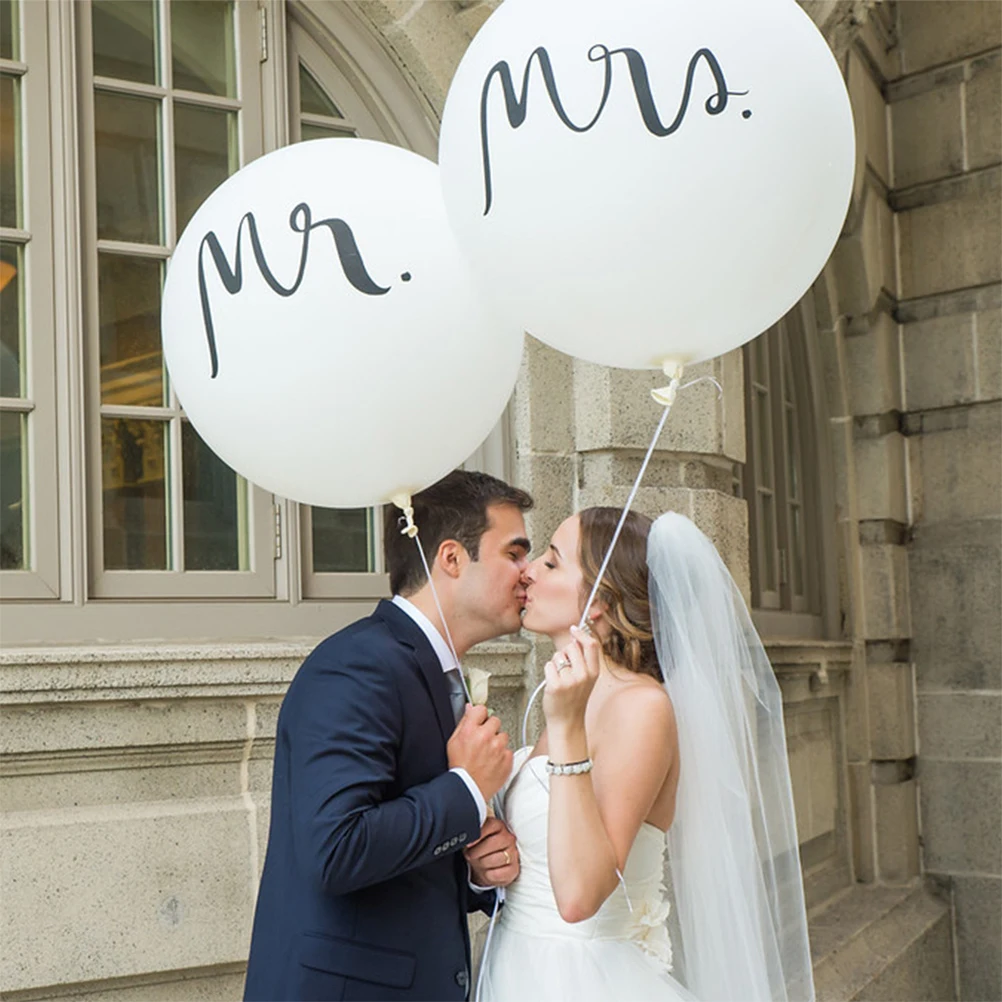 

2Pcs Wedding Balloons Personalized Decor MR MRS Party Latex Emulsion Decoration Supplies for Valentine's Day Event