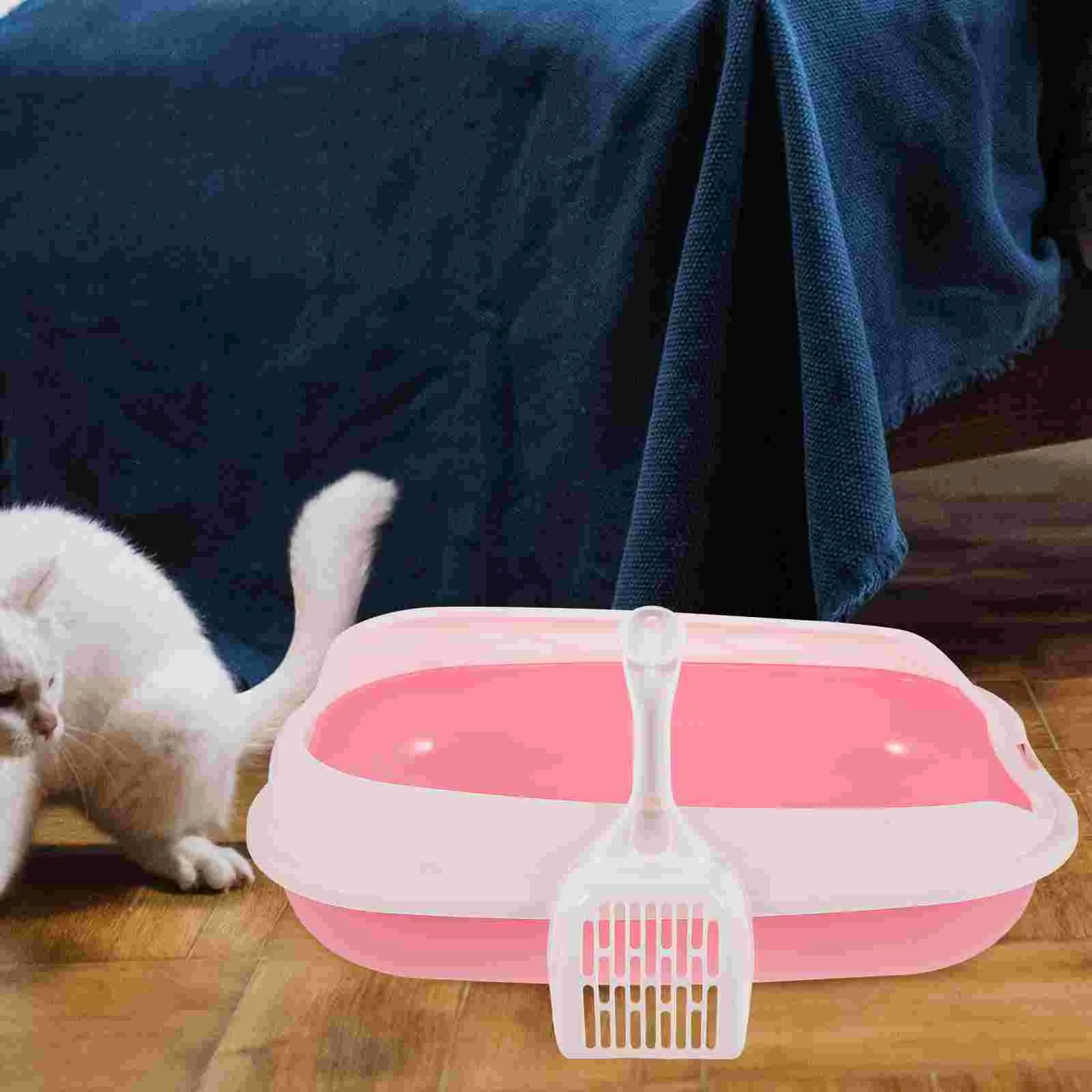 Kitten Cat Litter Box Potty Small Boxes for Cats Portable Large Capacity Toilet Pellet Bins