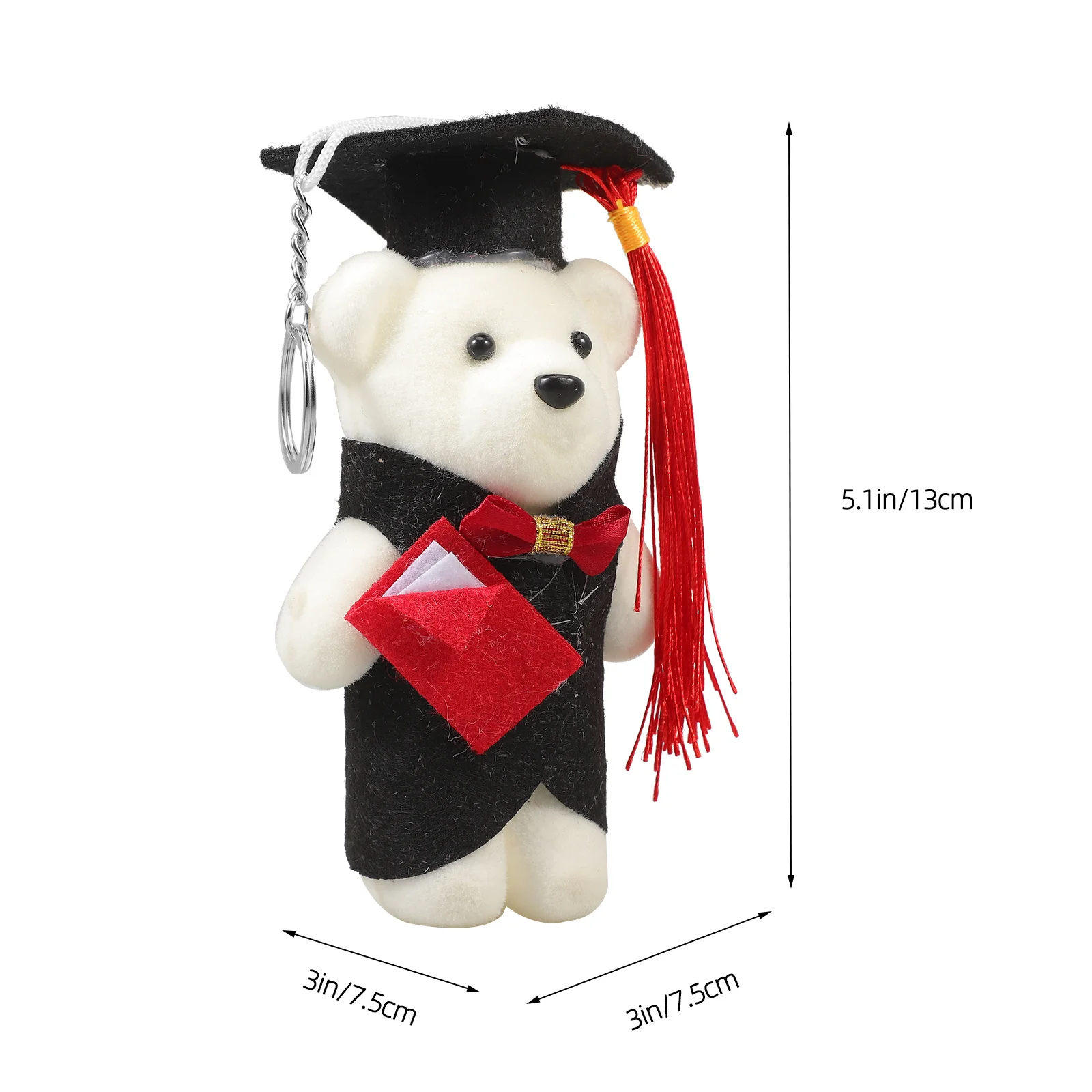 Breloczek Niedźwiedź Absolwent, Brelok Niedźwiedź Doktor, Zawieszka do Torby, Dekoracja na Plecak, Bagaż, Upominki na Przyjęcie Absolwentów, Prezent
