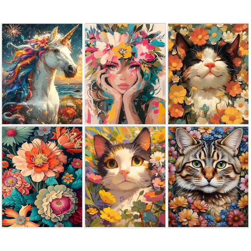 Digital Diamond Painting By Numbers Animal On Diamond Coloring Painting Handmade Diy Gift Numbers Painting Wall Decor
