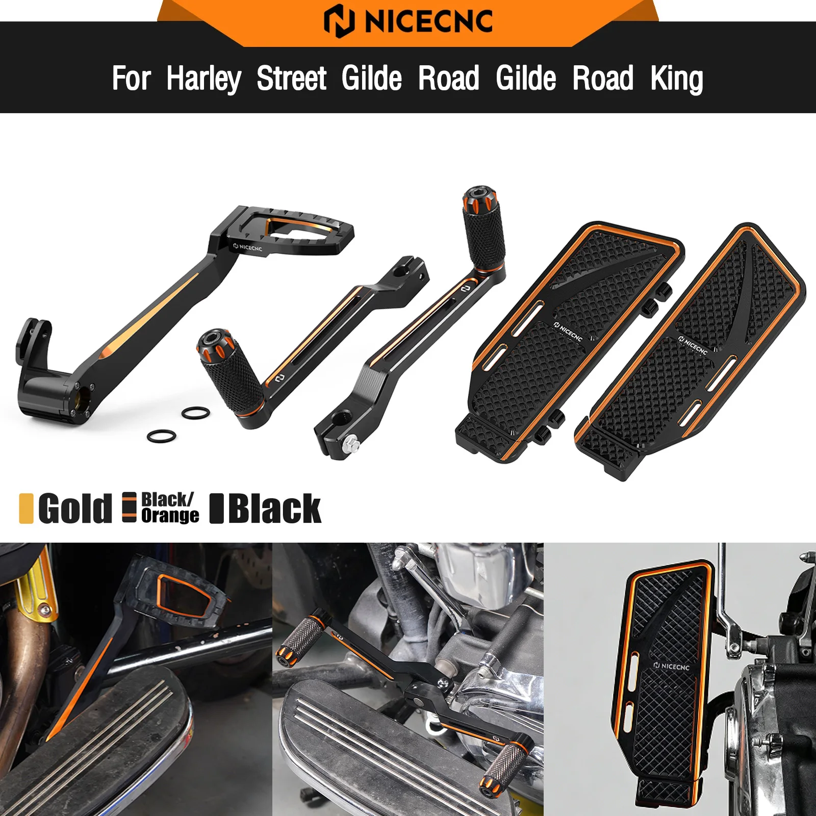 for-harley-street-glide-flhx-2014-2023-rider-footboard-rear-brake-lever-gear-shift-lever-road-glide-fltrx-ultra-limited-flhtk