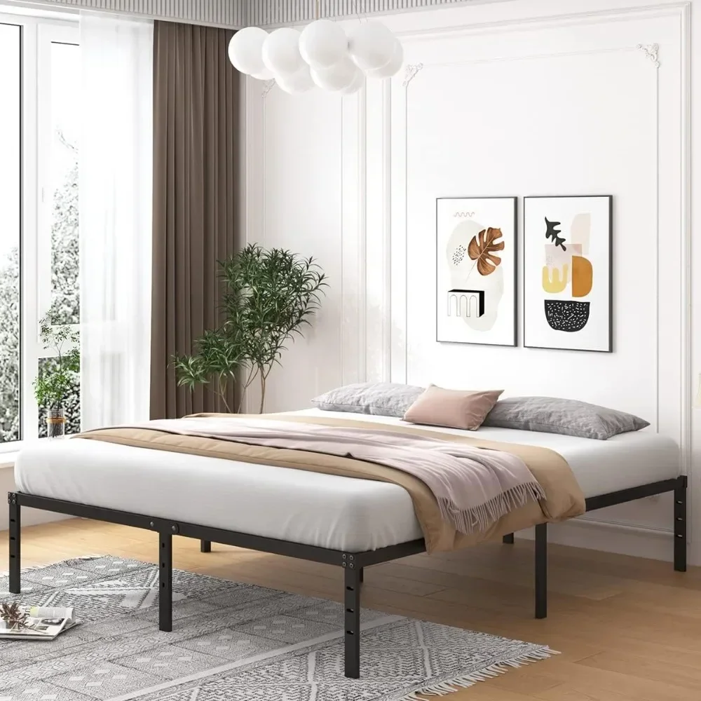 18 Inch Metal Bed Frame Queen Size , Easy Assembly Heavy Duty Noise Free Bedframes, No Box Spring Needed image 2