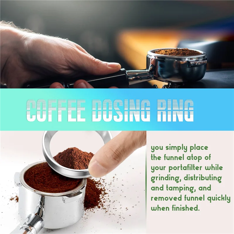 

BAAN-54Mm Dosing Ring Stainless Steel Coffee Dosing Ring Espresso Dosing Funnel Coffee Protafilter Ring For 54Mm Portafilter