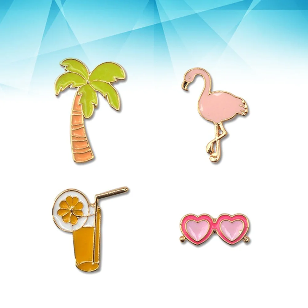 

4pcs Hawaii Alloy Breastpin For Women Brooch Girls Daily Wedding Party Birthday Christmas Gift Pin Hawaii Breastpin Badges