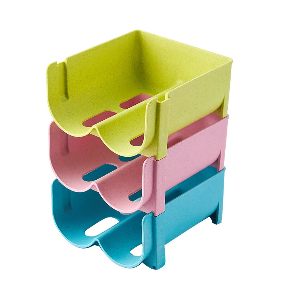 

3 Pcs Beverage Storage Box Fridge Bins Bottle Holder Drinks Organizer Stackable Rack Refrigerator Drawer Can Storage Plastic