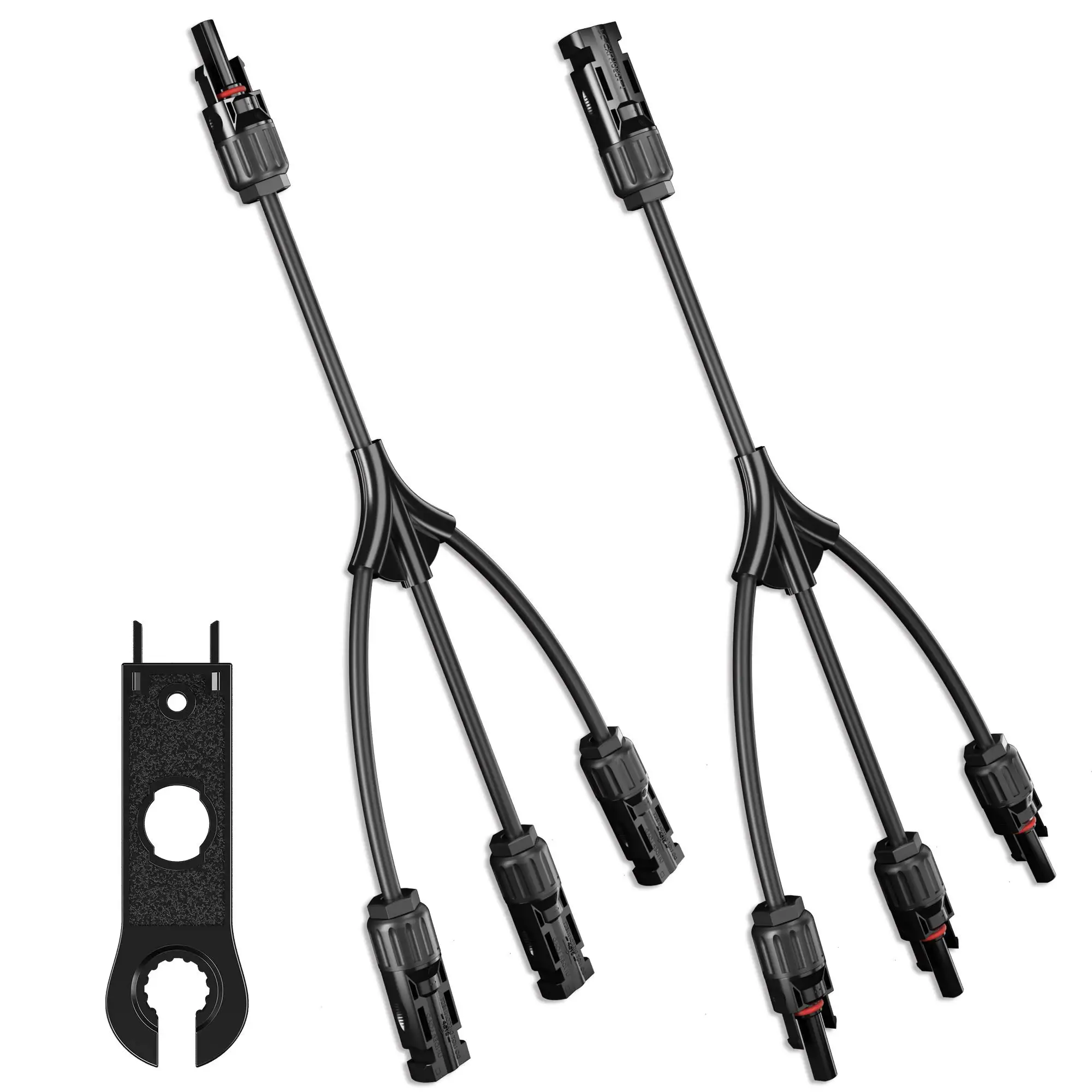 Solar Y Branch Adapter 1 to 3 - UL Certified Parallel Connectors Kit with M/FFF & F/MMM Plugs (Weatherproof)