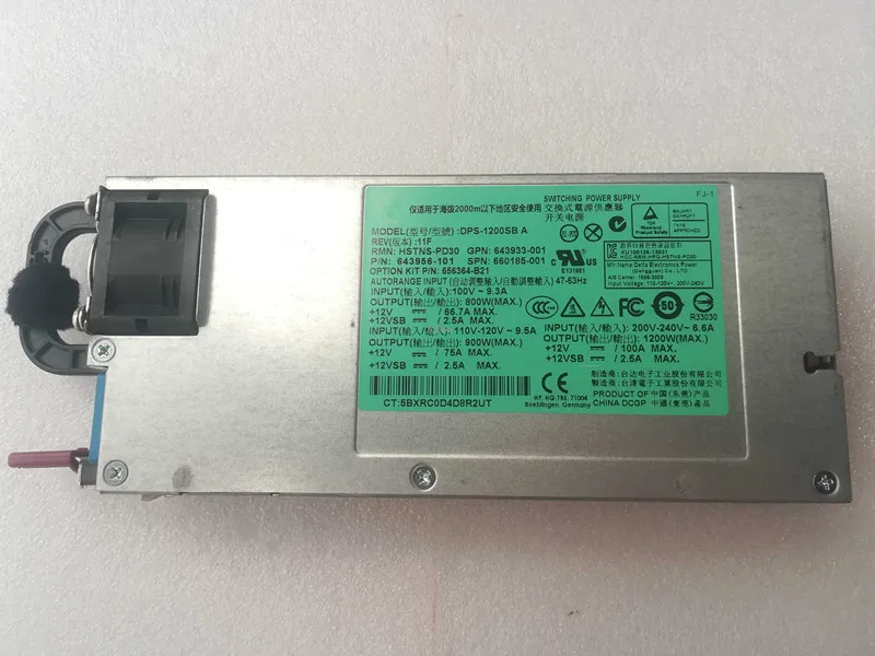 1200W Platinum Plus DPS-1200SB UM 656364-B21 660185-001 643933-001 643956-101 fonte de Alimentação