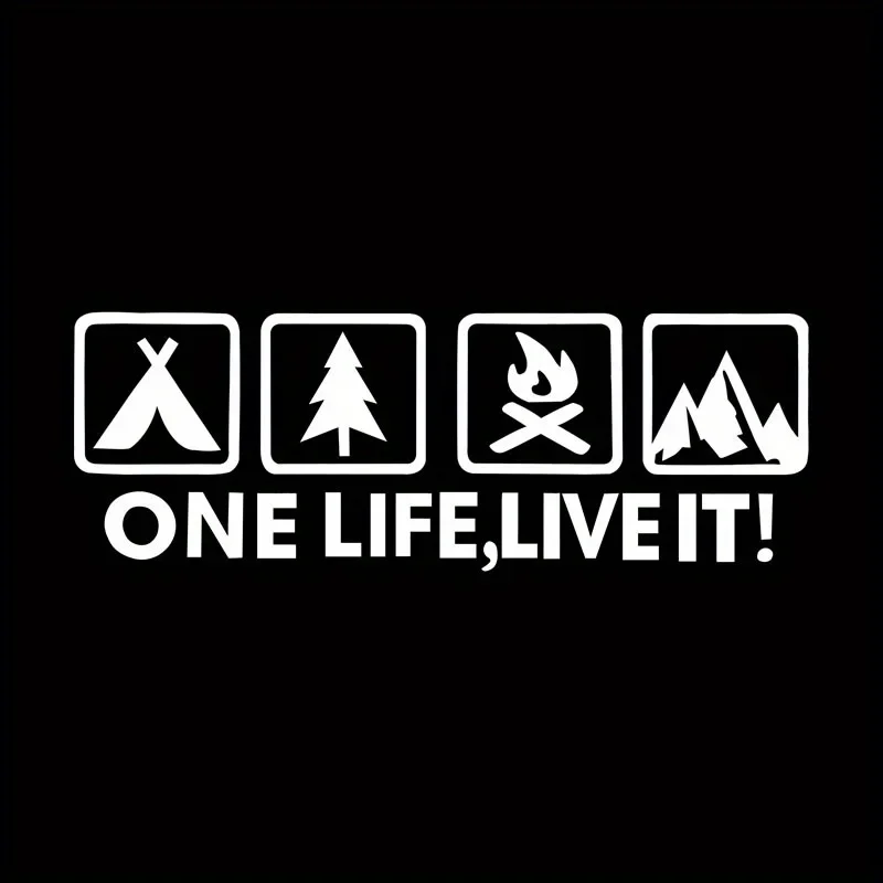 

1PC Awesome Holographic Camping Motto Sticker, Great for Adding a Vibrant Touch to Cars, Laptops, Skateboards