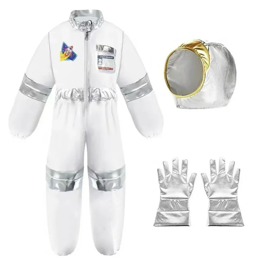 Cosplay Costume Pink Astronaut Height100-150 Pop Space-Themed Dress-Up Outfits Space Explorer Role-Play Jumpsuit Park Performanc view 5