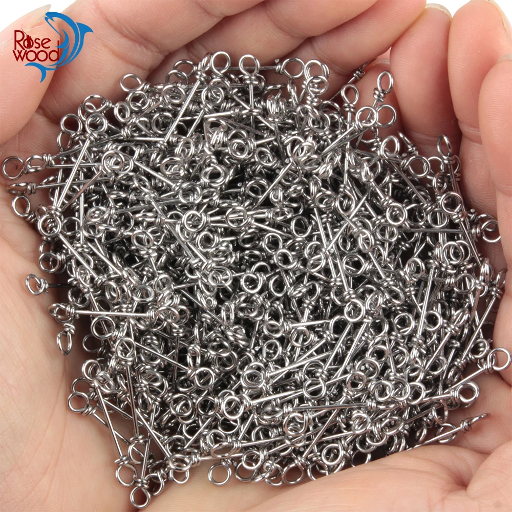 Rosewood Bait Support Wire Stainless Steel 50pcs Multifunction Spring Clips Connector Fishing Lures Hooks Connector Accessories