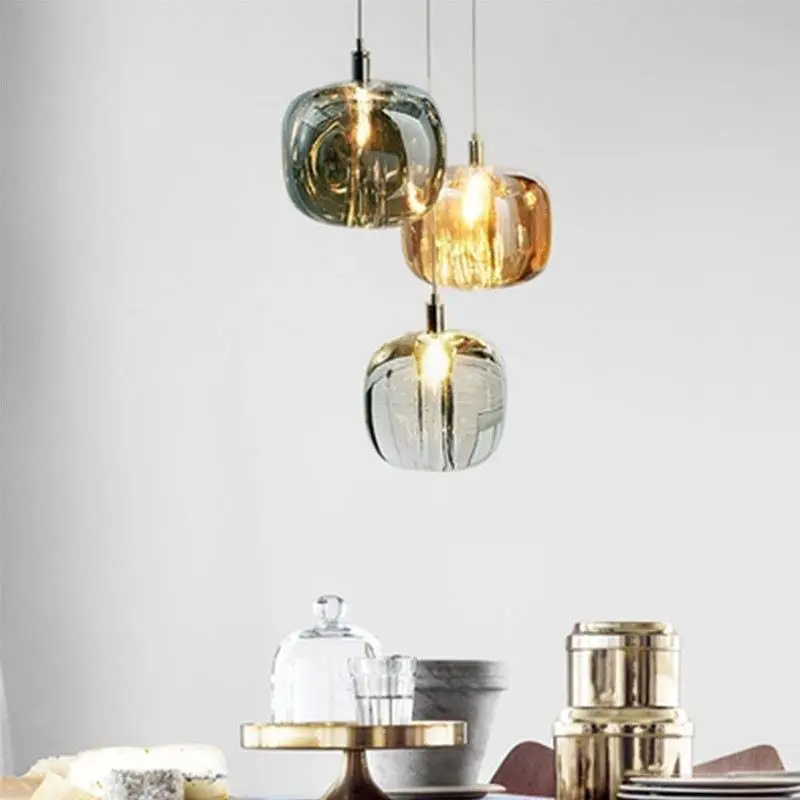 

Postmodern minimalist crystal glass restaurant bar lighting creative personality villa duplex floor staircase crystal chandelier