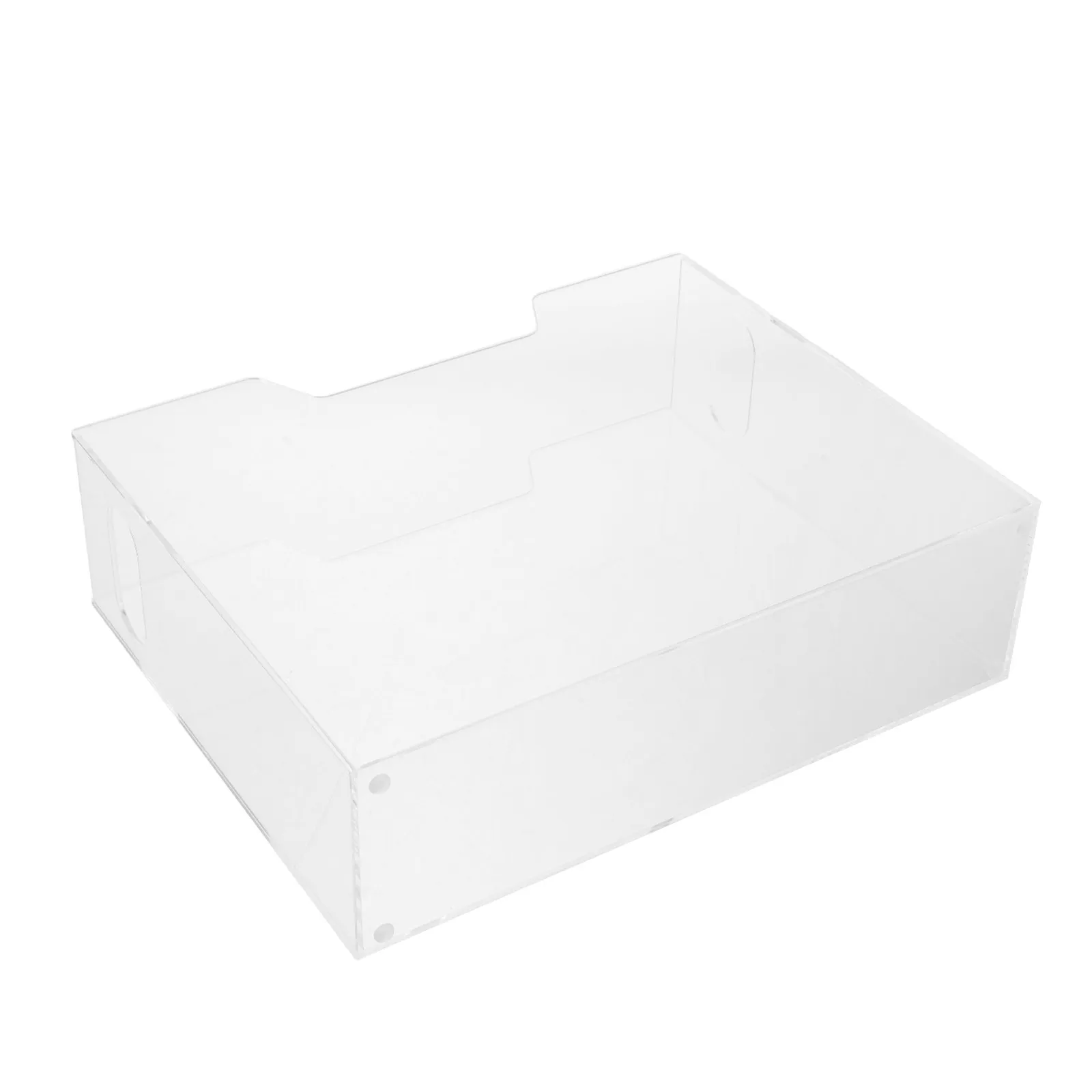 Acrylic File Holder Clear Desktop File Organizer Rack 12x10 Portable Folder Storage Box Handles Office Document Sorter