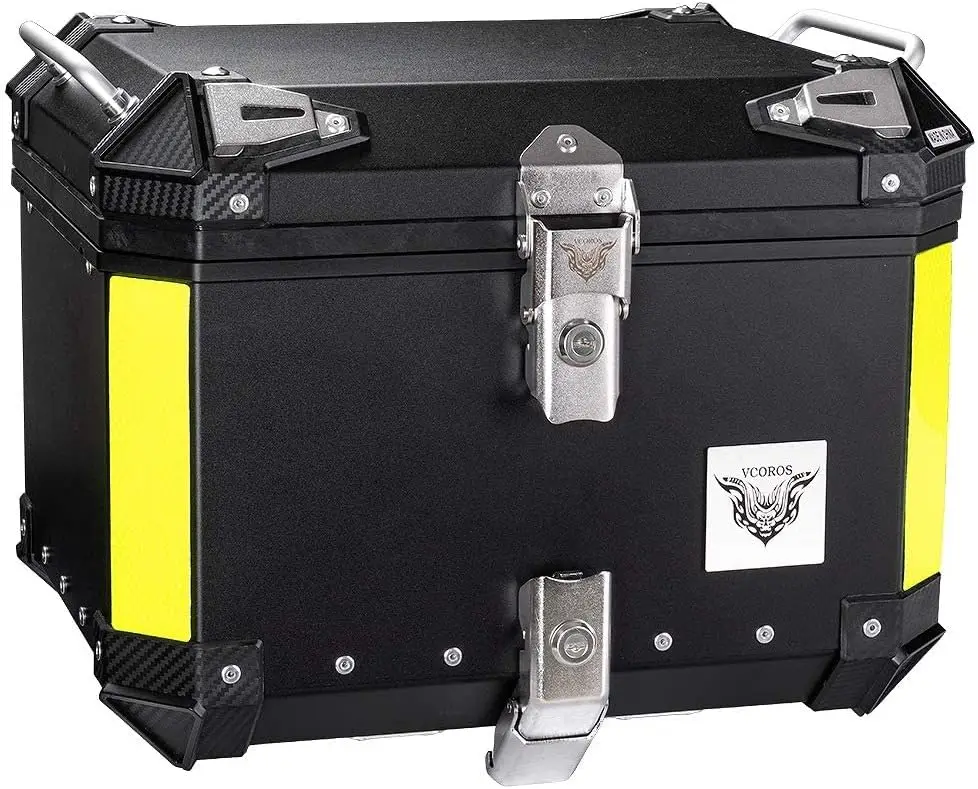 

VCOROS Motorcycle Top Case Box Motorcycle Trunk 45L Waterproof Aluminum Alloy Motorcycle Tail Box Universal Monokey Plate