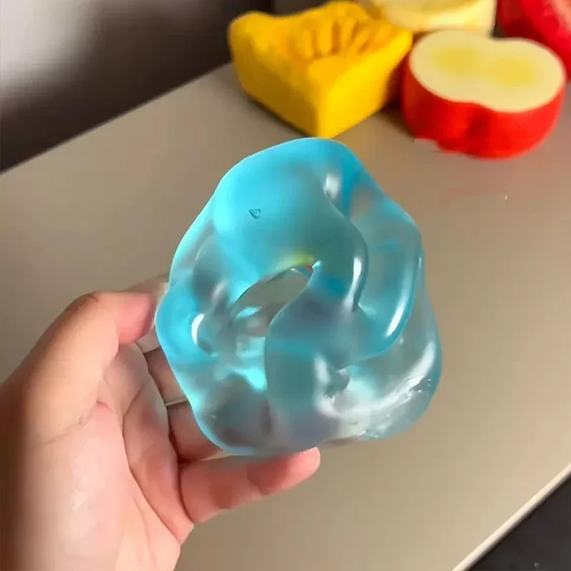 Hot Maltose Squishy Toys Anti Stress Sensory Fidgets Toy Soft Simulated Transparent Blue Maltose Slow-rebound Decompression Toy