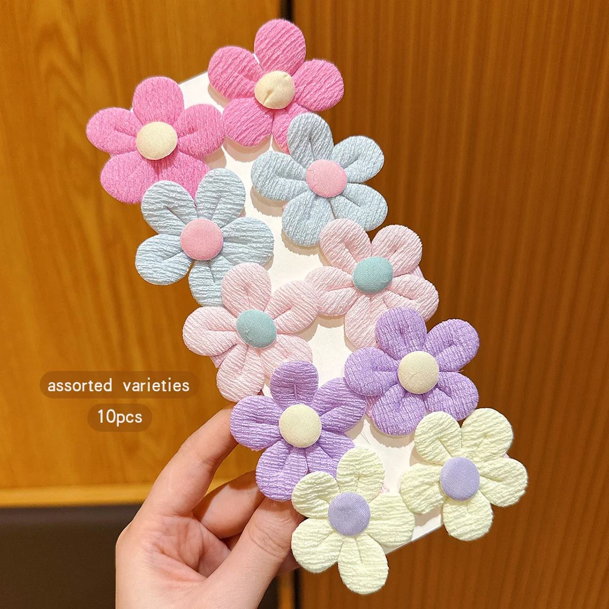 10 colors of random sweet floral hair clips suitable for daily use as hair accessories