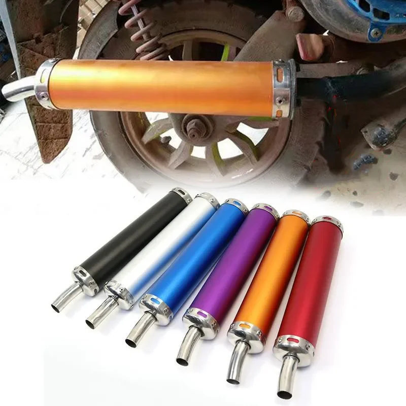 Universal 60x280mm Metal Long Motorcycle Racing Exhaust Pipe Muffler for 50cc-240cc  Motorbike Racing Street Scooter Pitbike