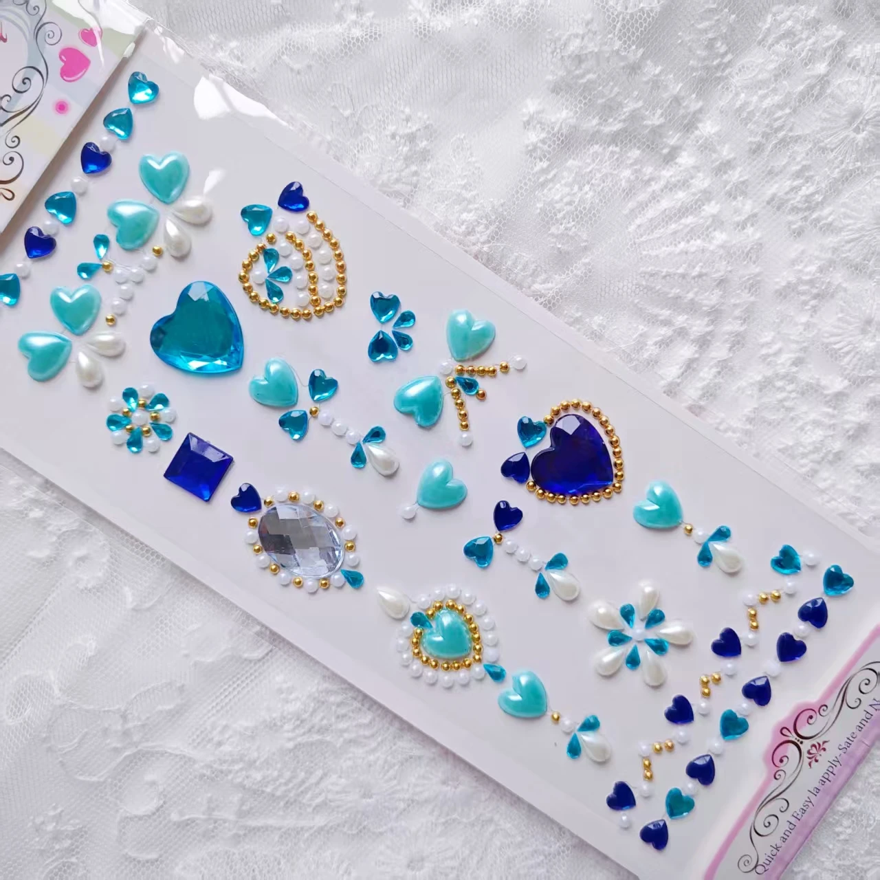 5 Fairy Stick สติกเกอร์,เด็กสาวหัวใจเจ้าหญิงสไตล์ตกแต่งสติกเกอร์ใบหน้า,สติกเกอร์แต่งหน้าเวที,คริสตัลประกาย