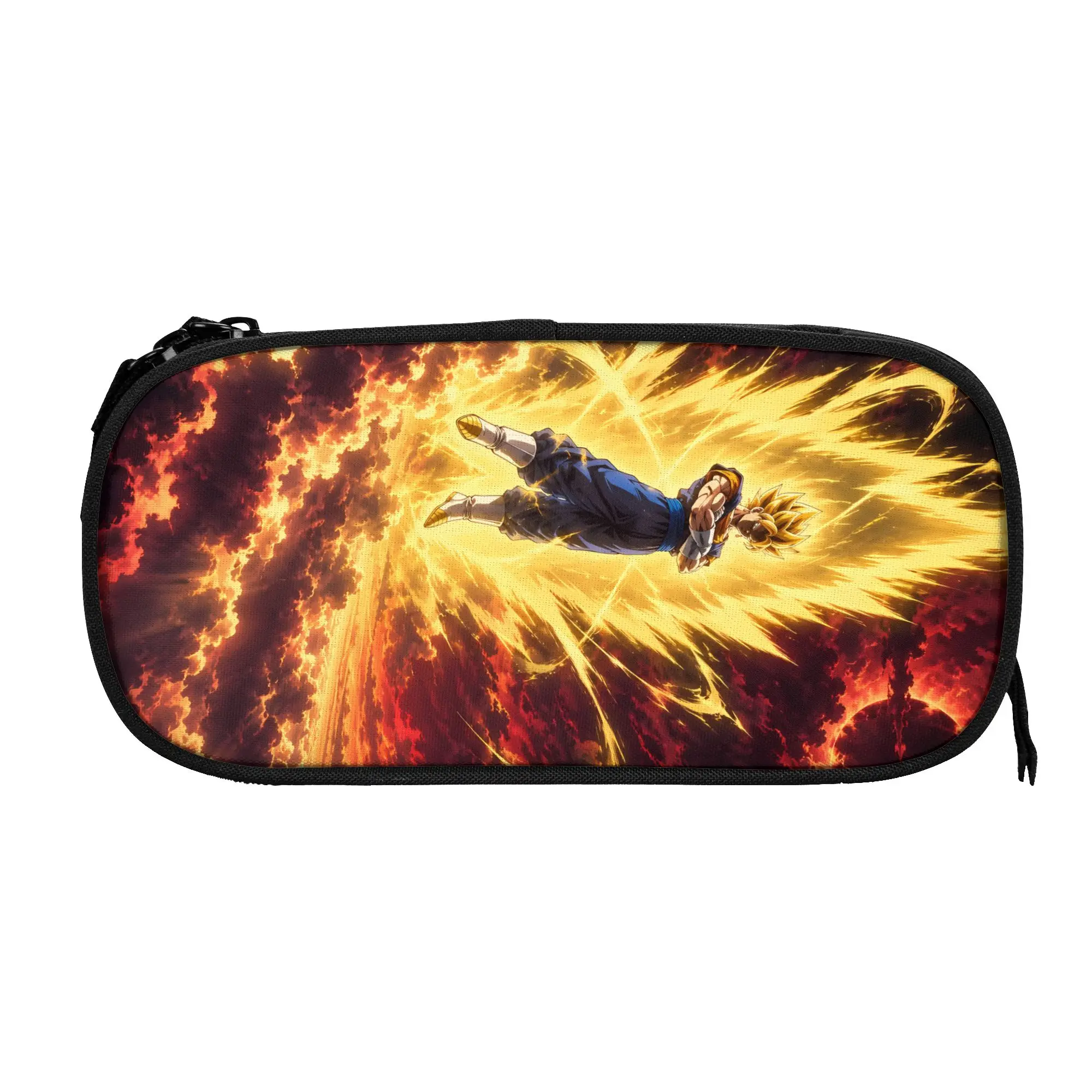 Large Capacity Bags For Child Cartoon Dragonballs Goku Super Saiyan Sunset Cloud Graphic  School Pencil Bag For Boys Gilrs Kids