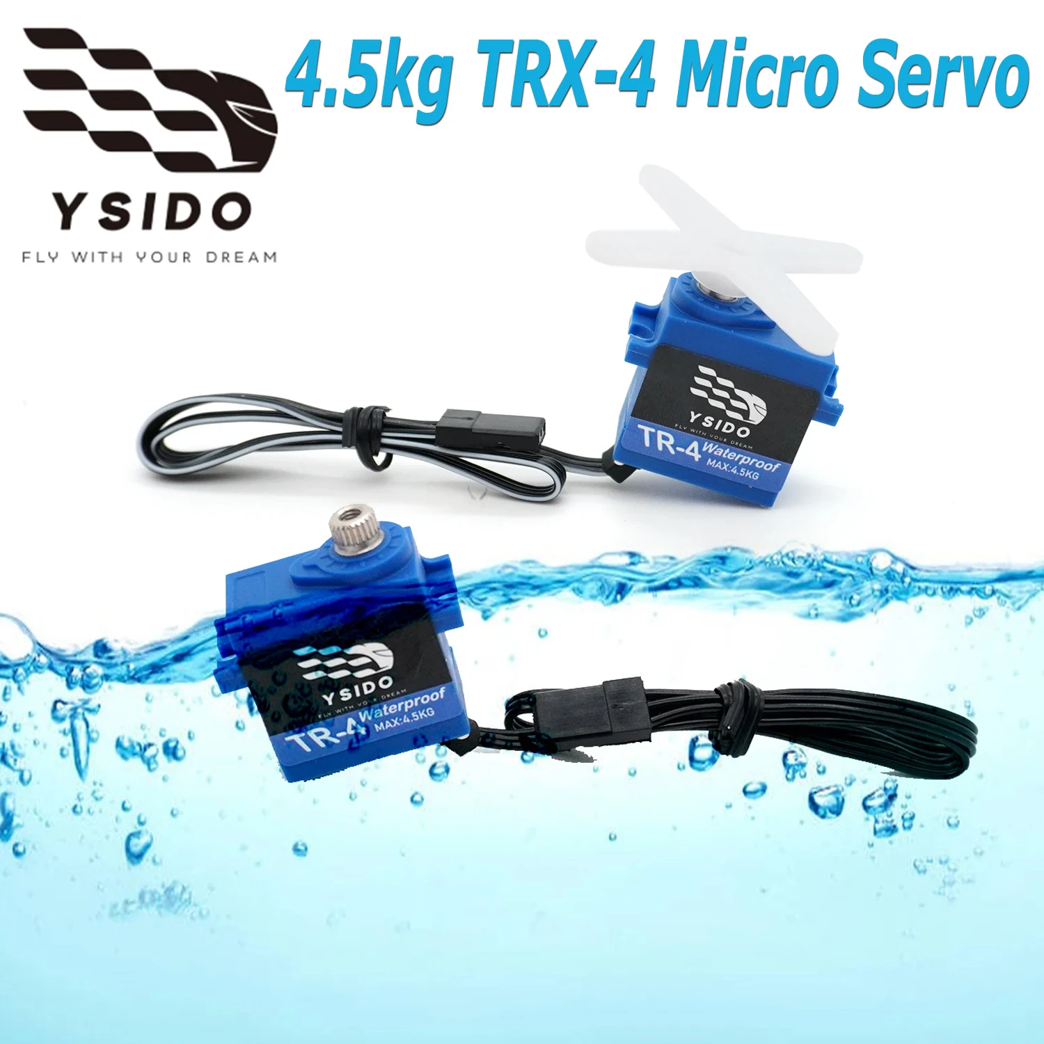 YSIDO RC Mini Servo Metallgetriebe Wasserdicht Upgrade TR-4 TR4 4,5kg für Power HD Traxxas TRX4M 1/18 TRX4 1/10 Maßstab RC Auto Teile