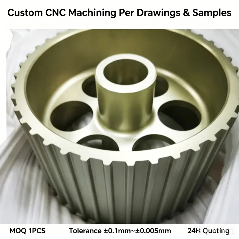5 Axis Machined Belt Pulley With Hard Anodize Hollow Lightweight Transmission Synchronous Wheel Custom Teeth Bore For Automation