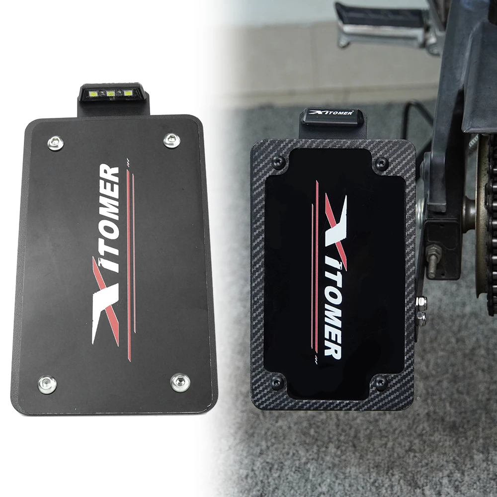 

Motorcycle Registration Number License Plate Holder Bracket With LED Light Fender Eliminator 1 Set Universal Side Mount