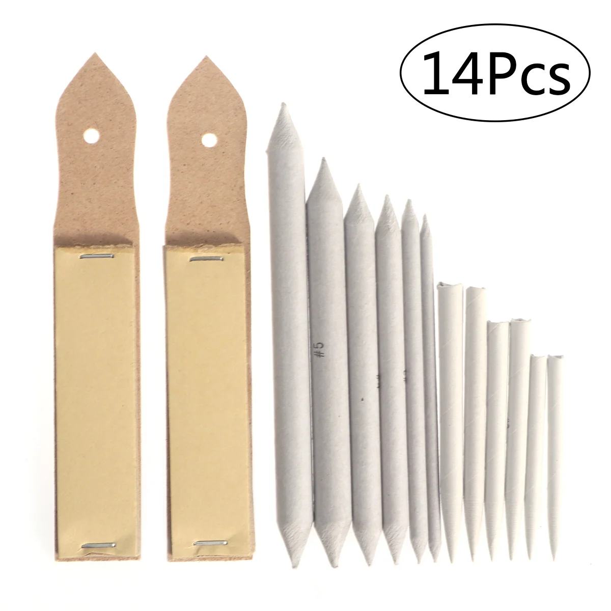 

12Pcs Blending Stumps Tortillons Paper Sketch Set Sandpaper Pencil Sharpener Drawing Tools for Artists Students