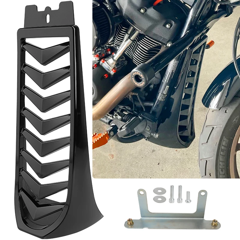 

Motorcycle Front Lower Radiator Cover Chin Fairing Spoiler For Harley Softail Breakout Street Bob Fat Bob FXBR 2018-2025