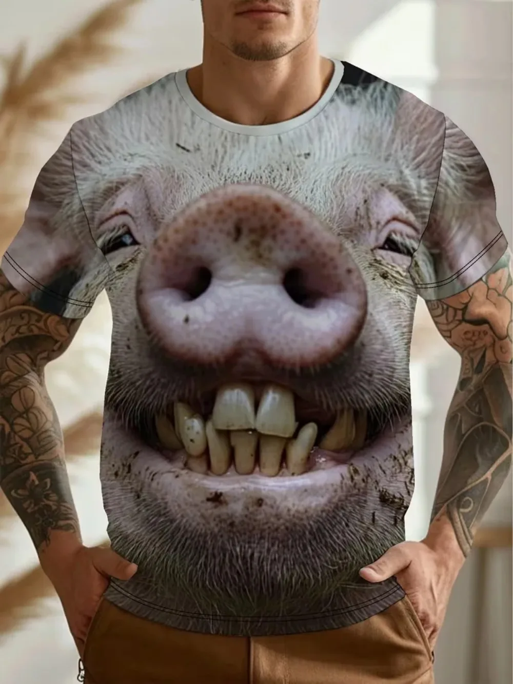Lustiges Cartoon-Monster 3D-Druck Sport Atmungsaktives Schnelltrocknendes Rollenspiel-T-Shirt für Männer Outdoor Street Fashion Lässige Eltern-Kind-Kleidung – Detail 3