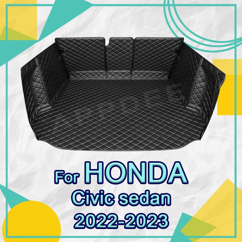 

Автомобильный коврик для багажника с полным покрытием для HONDA Civic 5-Seat Sedan 2022 2023, автомобильный чехол-накладка, подкладка для груза, защитные аксессуары для интерьера