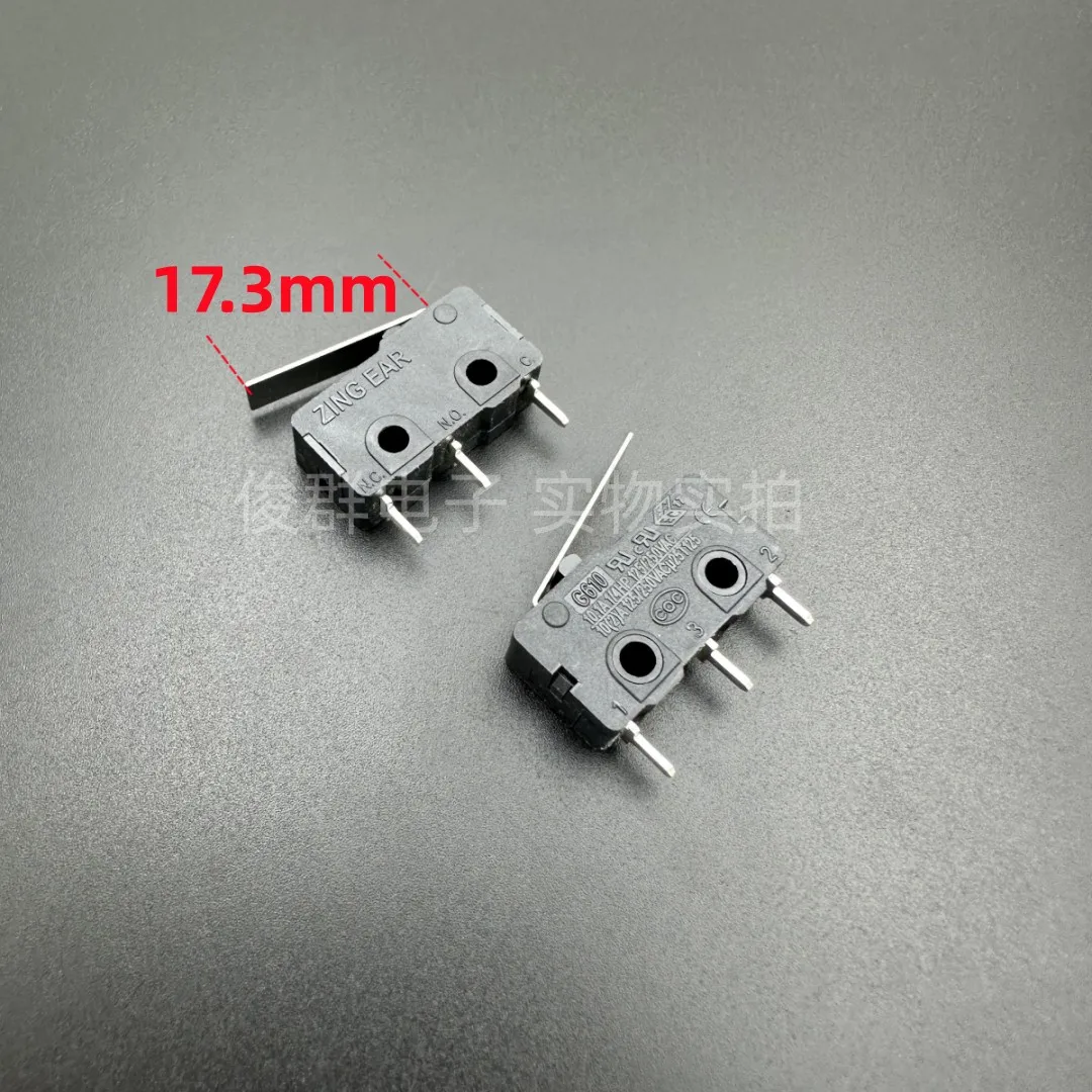 10pcs/ G610 micro switch with handle 3 pins 10.1A travel limit detection reset light touch button